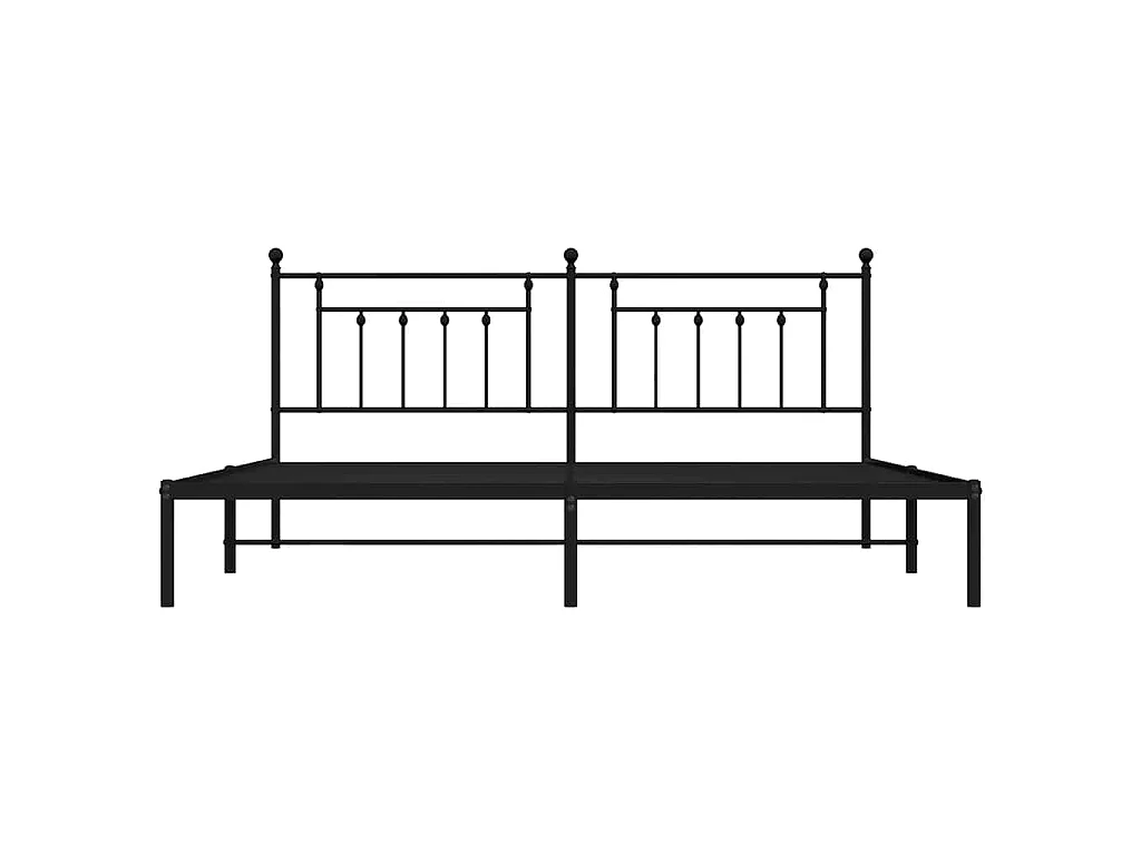 Cadre de lit métal sans matelas avec tête de lit noir 193x203cm