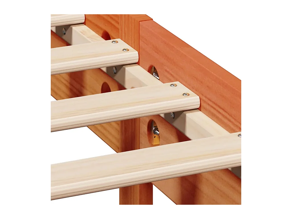 Cadre de lit sans matelas cire marron 200x200cm bois pin massif