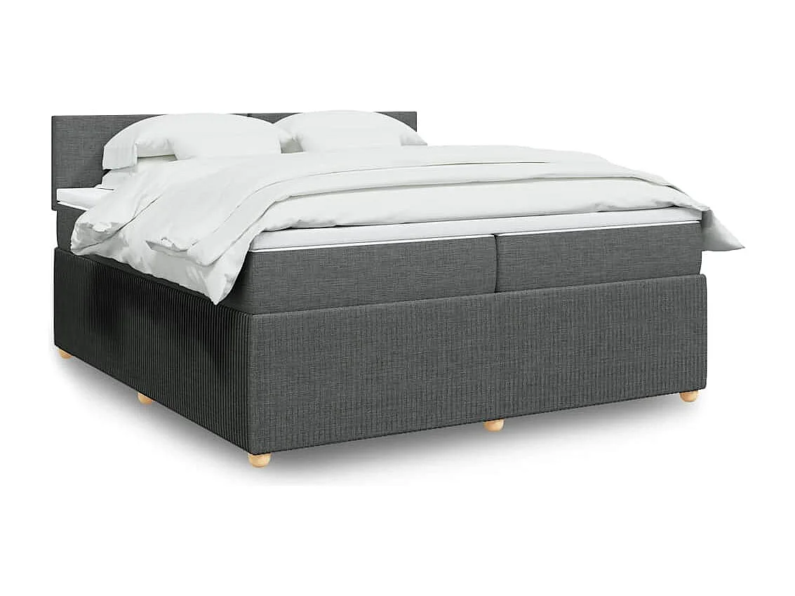 Boxspringbett mit Matratze Dunkelgrau 200x200 cm Stoff