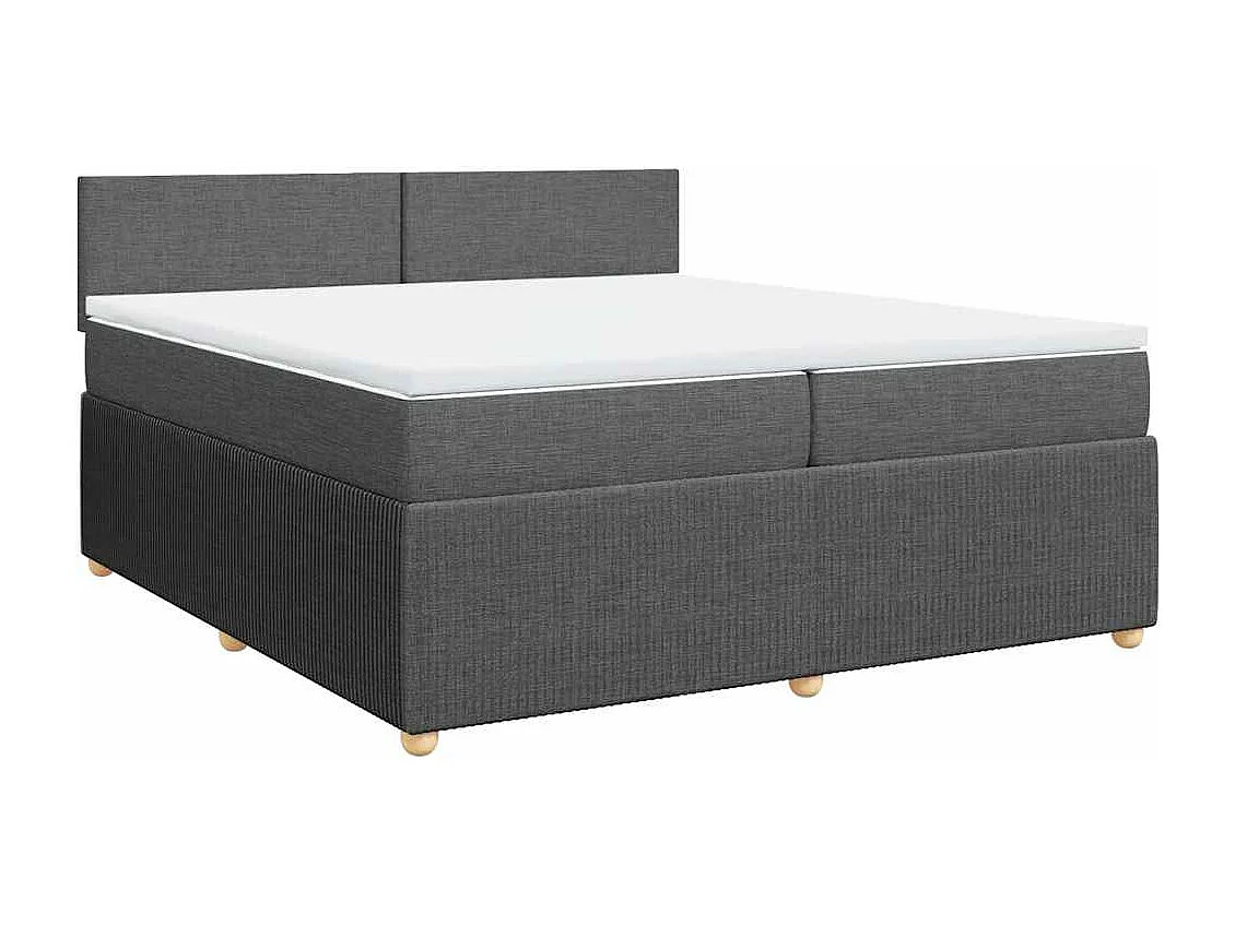 Boxspringbett mit Matratze Dunkelgrau 200x200 cm Stoff