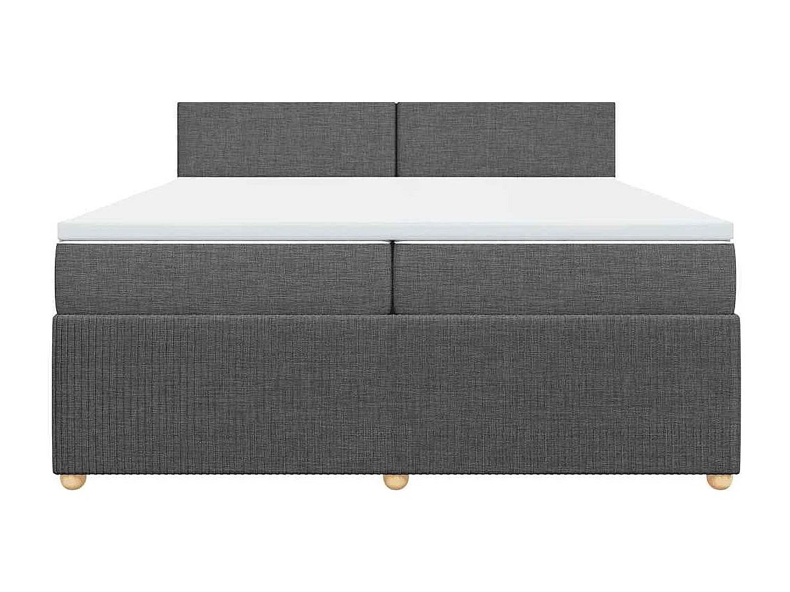 Boxspringbett mit Matratze Dunkelgrau 200x200 cm Stoff