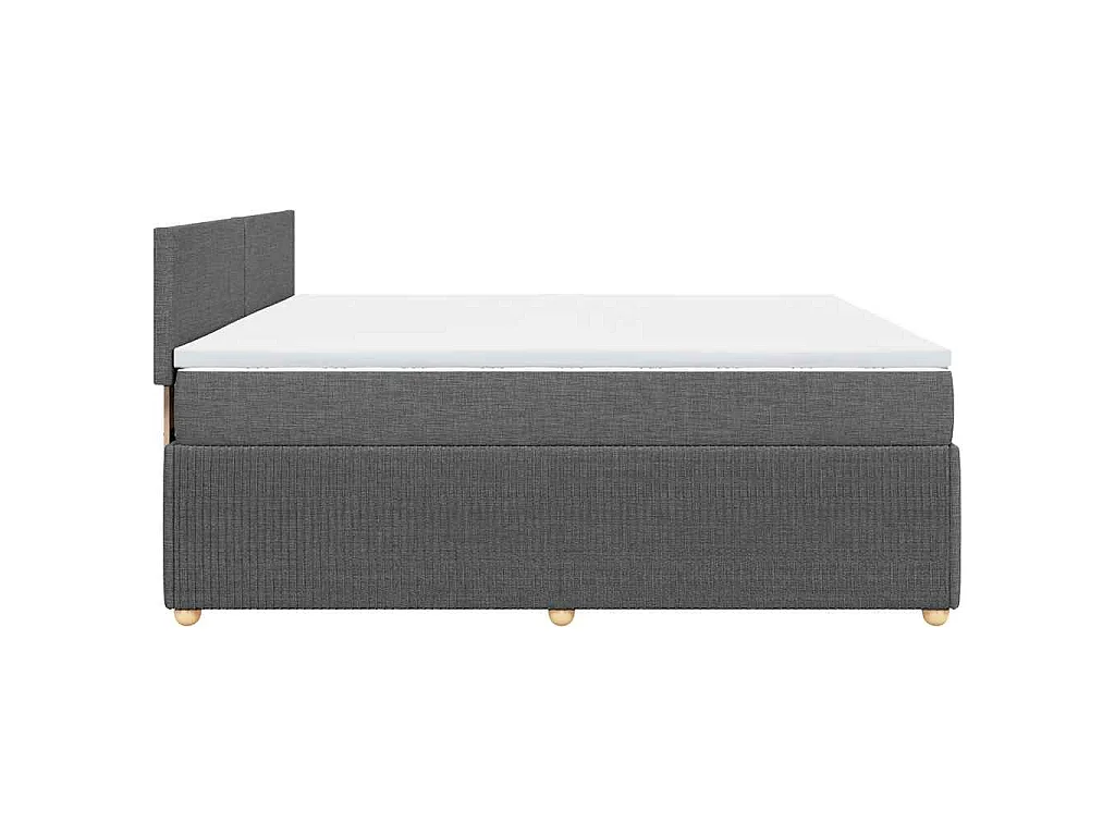 Cama box spring con colchón tela gris oscuro 200x200 cm
