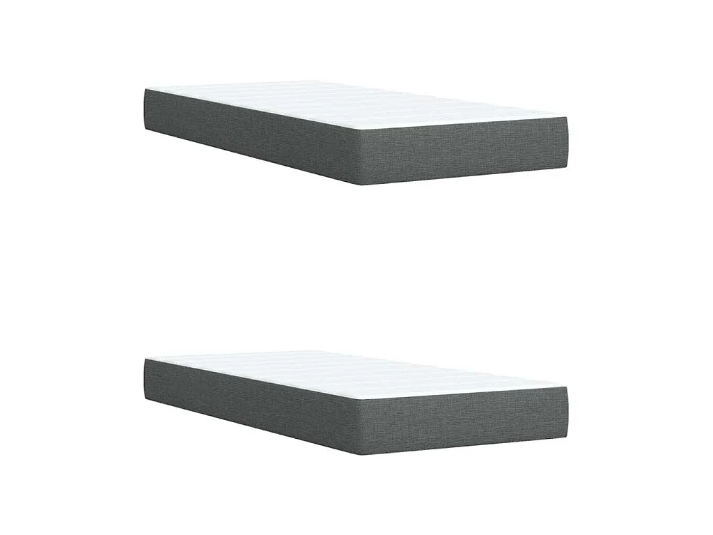 Cama box spring con colchón tela gris oscuro 200x200 cm
