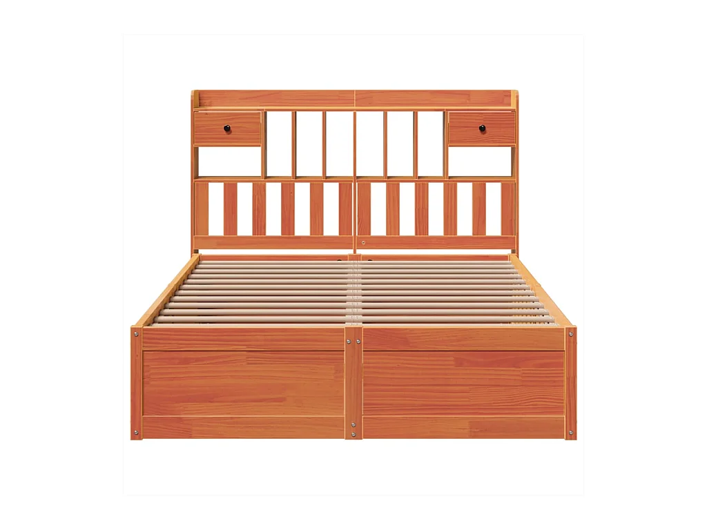 Bedframe zonder matras massief grenenhout wasbruin 150x200 cm