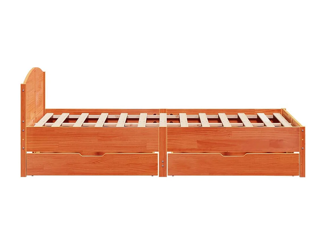 Cadre de lit sans matelas cire marron 150x200cm bois pin massif