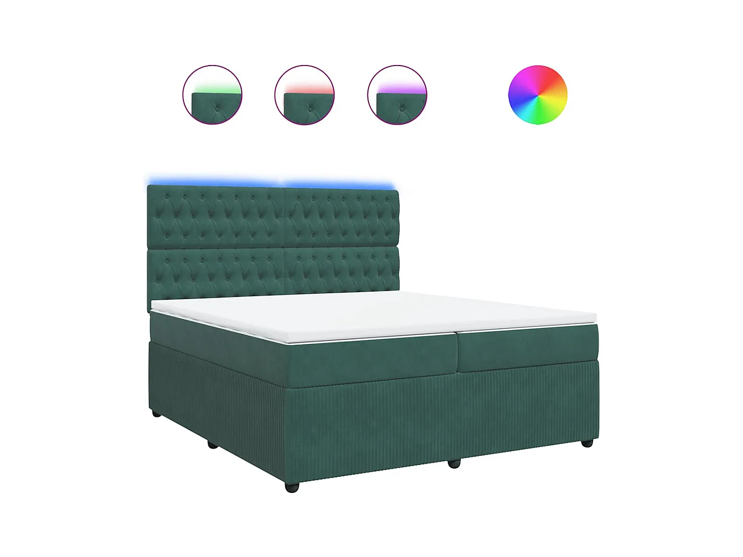 Boxspringbett mit Matratze Dunkelgrün 200x200 cm Samt