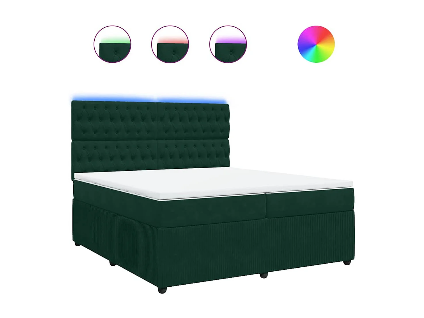 Boxspringbett mit Matratze Dunkelgrün 200x200 cm Samt