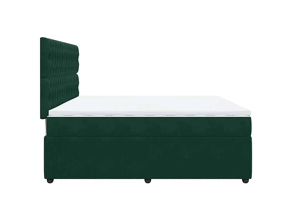 Boxspringbett mit Matratze Dunkelgrün 200x200 cm Samt