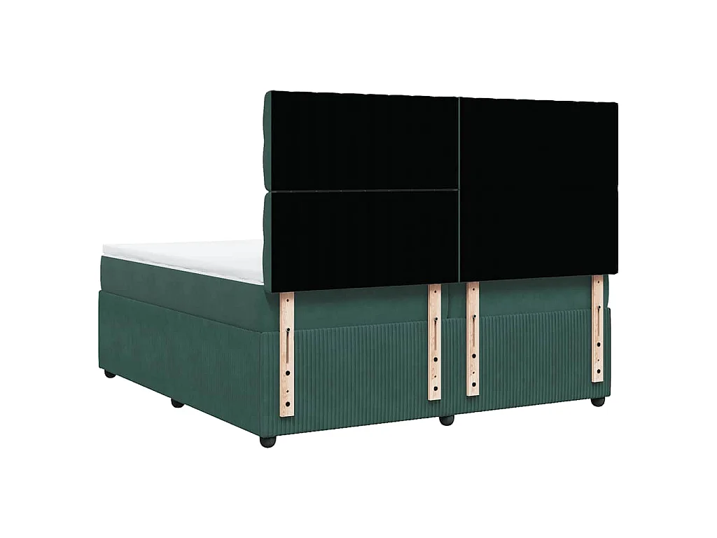 Boxspringbett mit Matratze Dunkelgrün 200x200 cm Samt