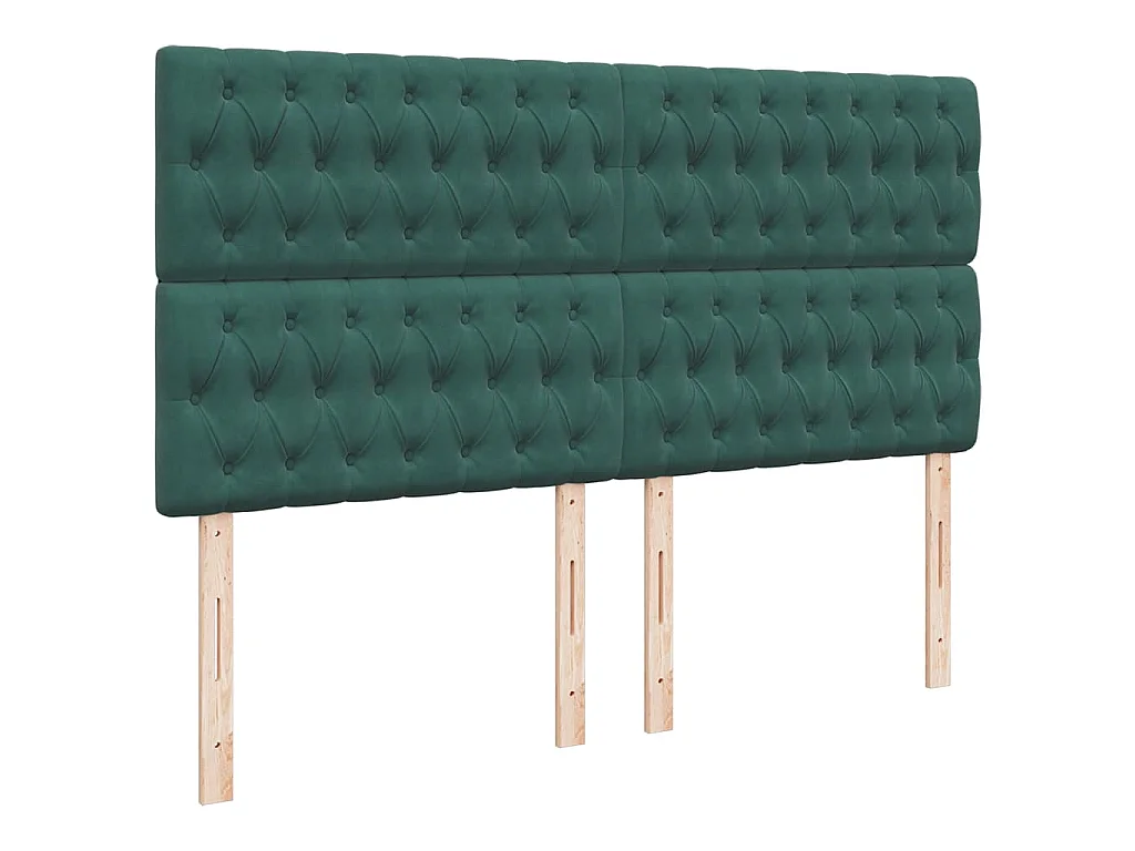 Boxspringbett mit Matratze Dunkelgrün 200x200 cm Samt