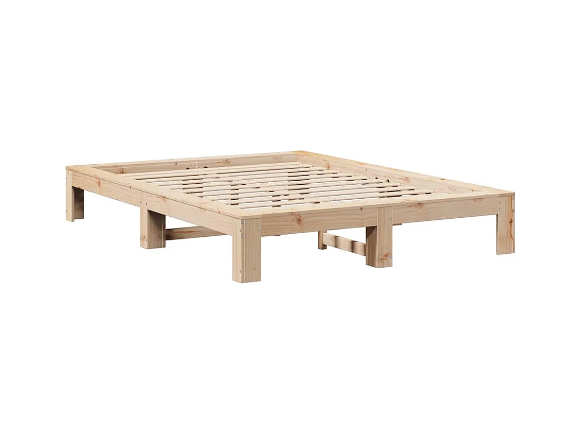 Cadre de lit sans matelas 150x200 cm bois de pin massif