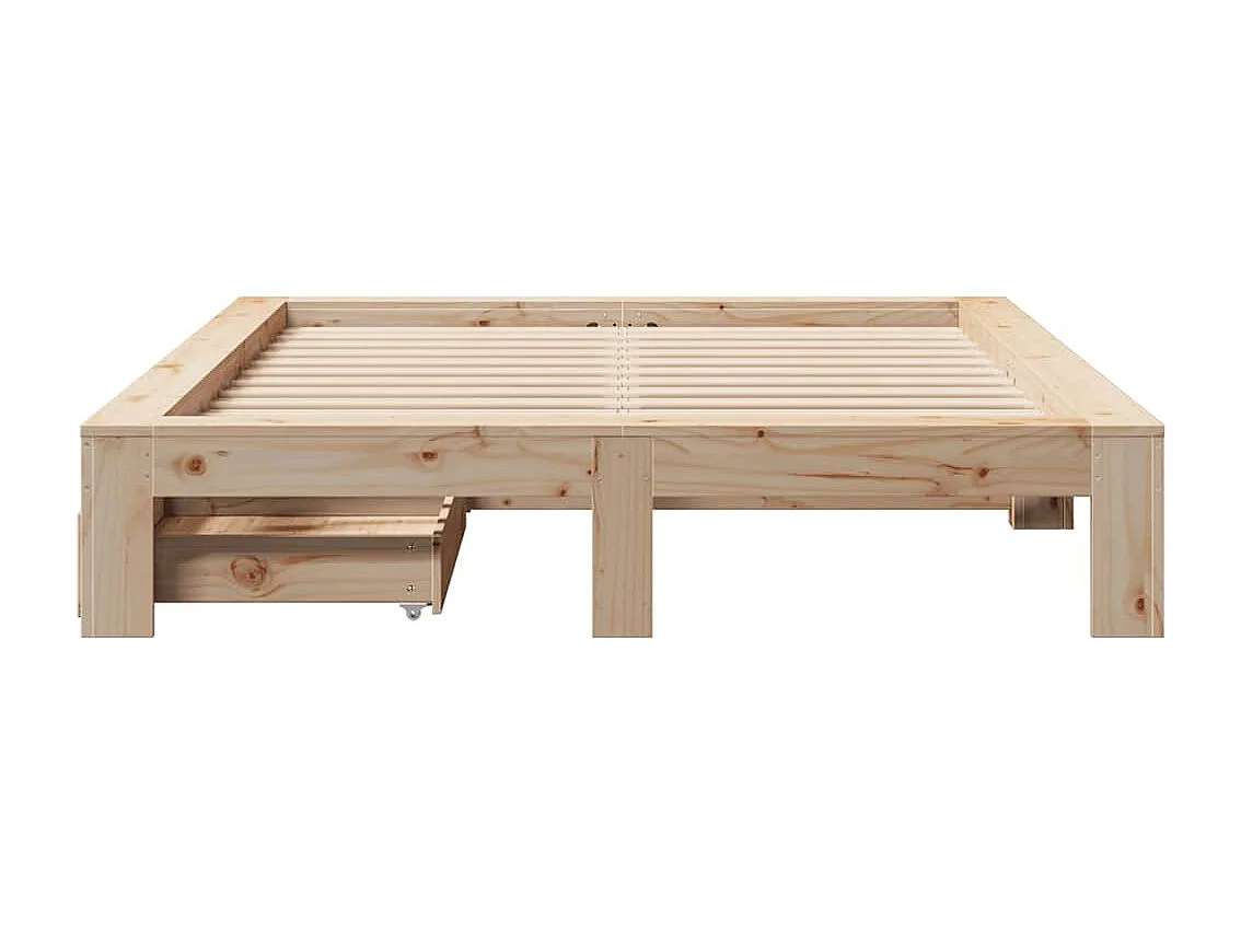 Letto senza Materasso 150x200 cm in Legno Massello di Pino