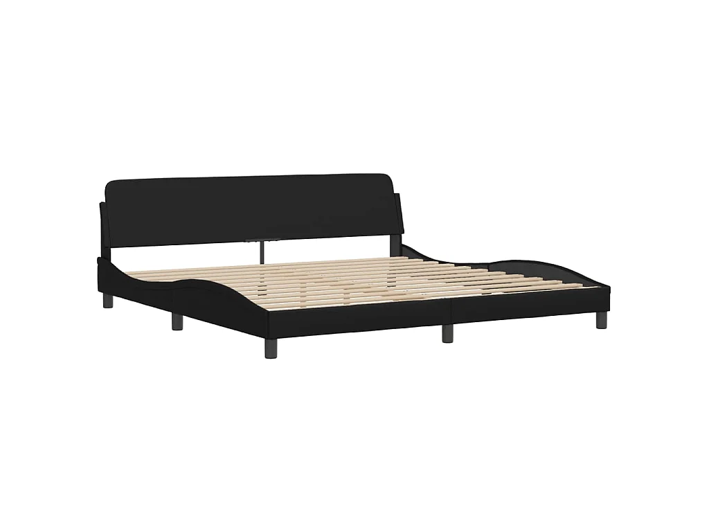 Bed "Viana" met matras kunstleer zwart 200x200 cm