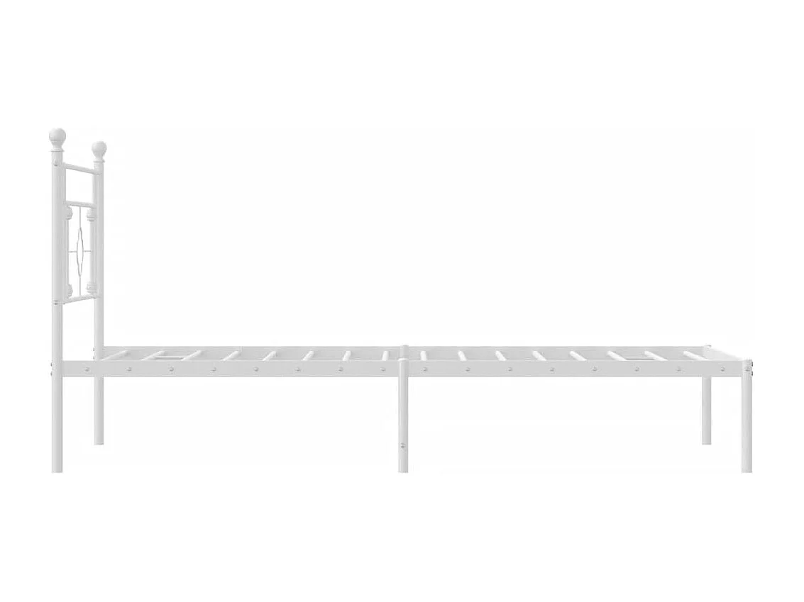 Bedframe met hoofdbord metaal wit 107x203 cm
