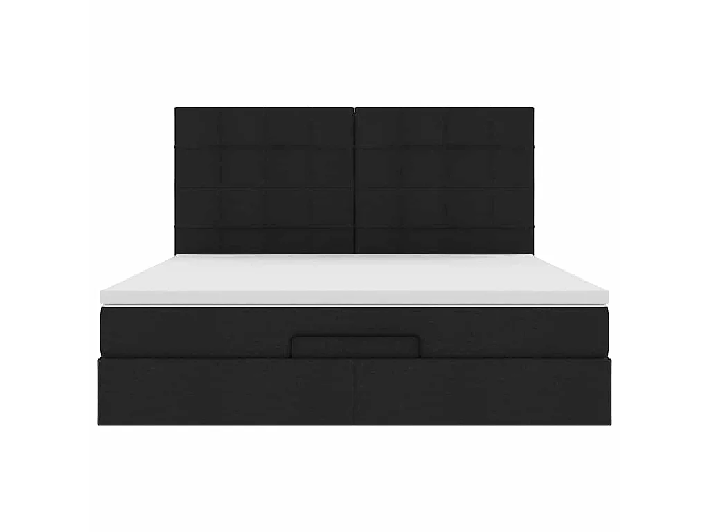 Ottoman-Bett mit Matratzen Schwarz 200x200 cm Stoff
