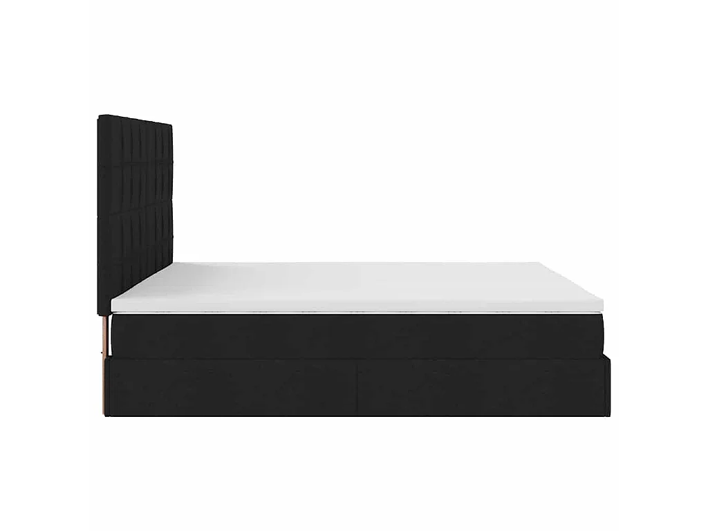 Ottoman-Bett mit Matratzen Schwarz 200x200 cm Stoff