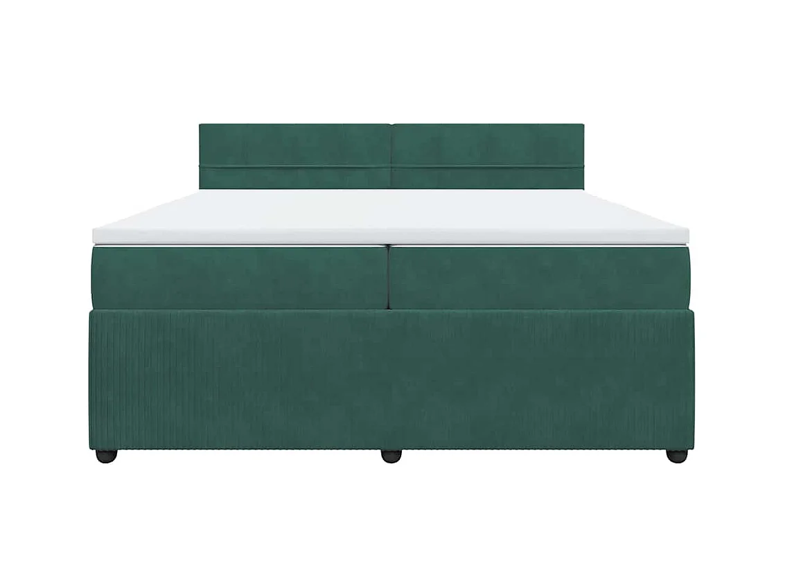Sommier à lattes de lit et matelas Vert foncé 200x200cm Velours