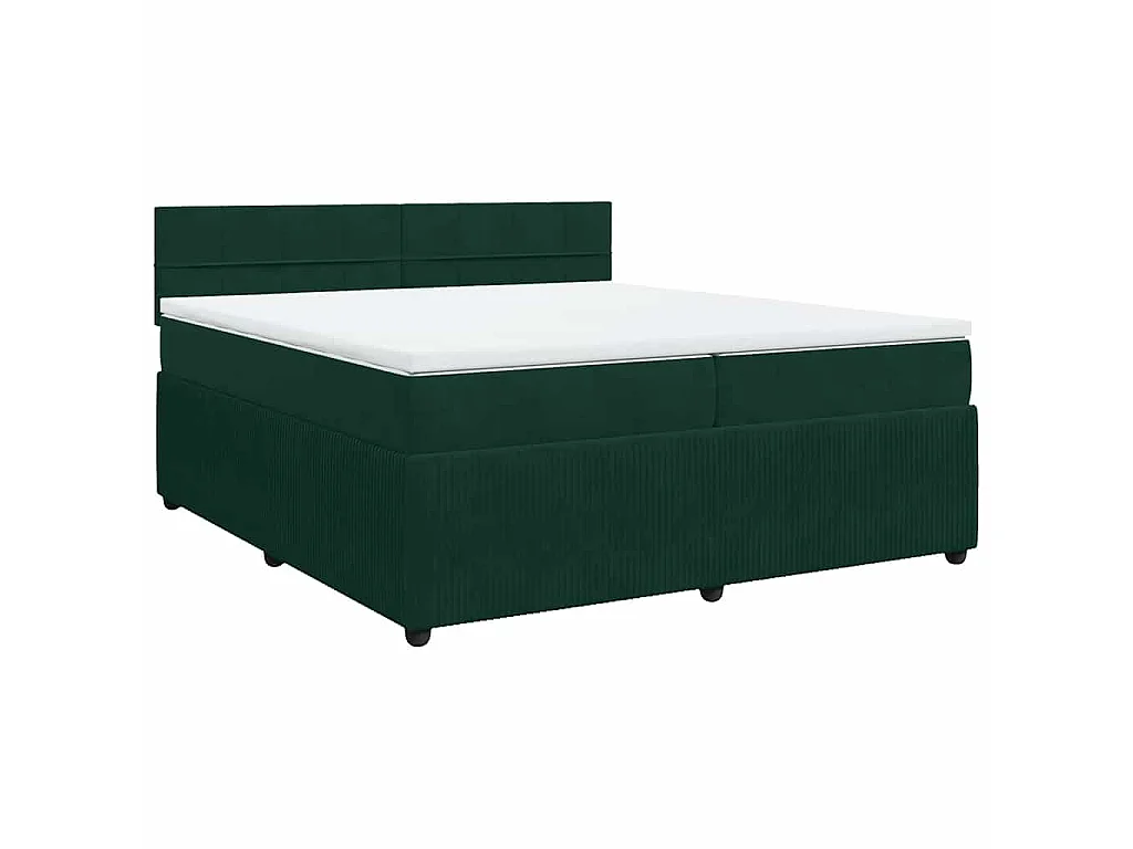 Boxspring met matras fluweel donkergroen 200x200 cm