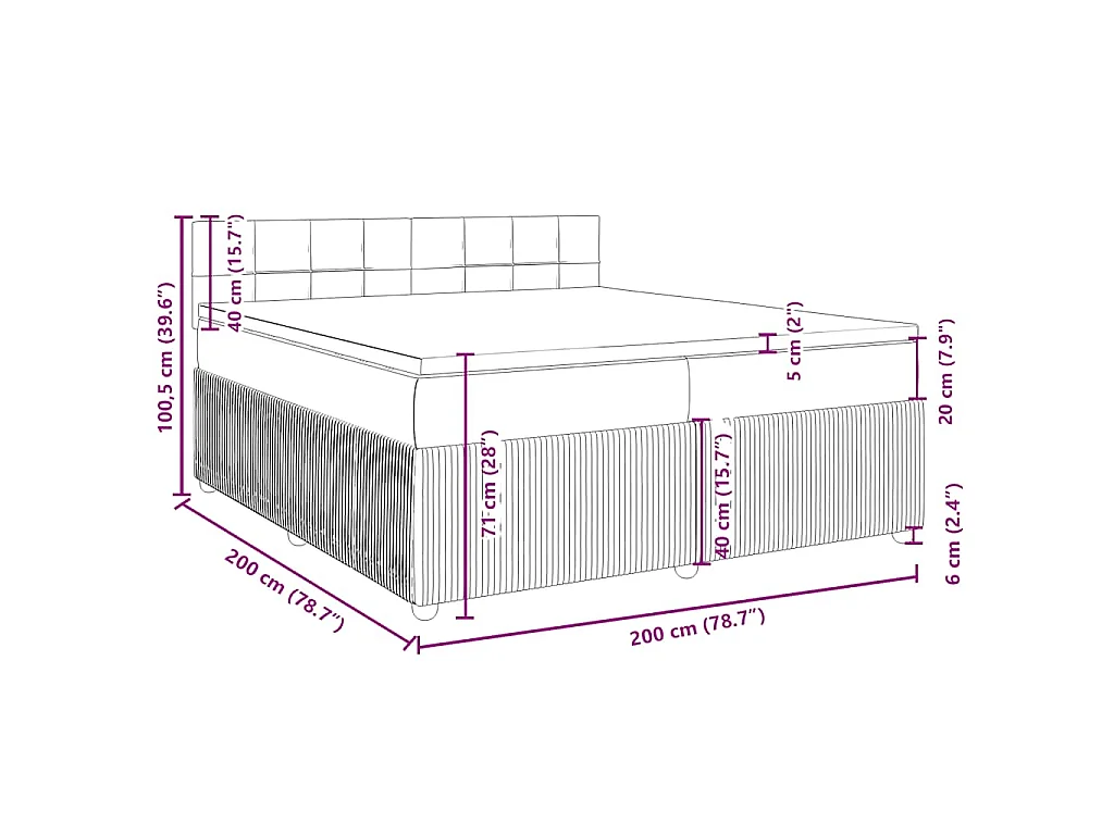 Boxspring met matras fluweel donkergroen 200x200 cm