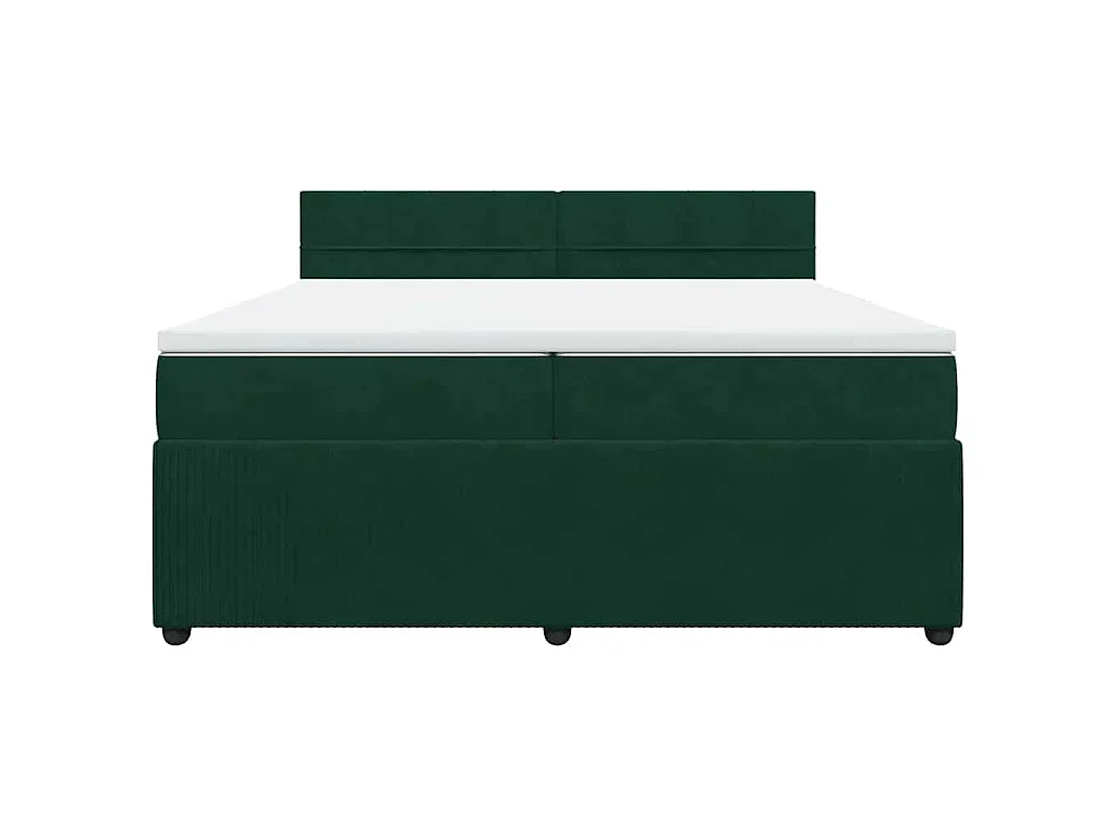 Boxspring met matras fluweel donkergroen 200x200 cm