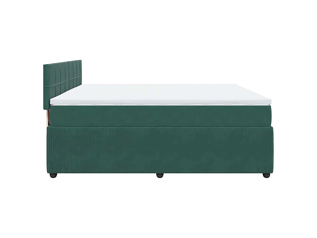 Boxspring met matras fluweel donkergroen 200x200 cm