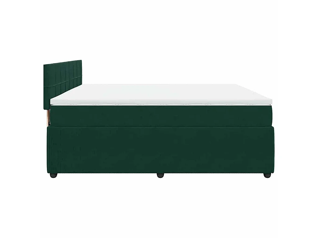Boxspring met matras fluweel donkergroen 200x200 cm
