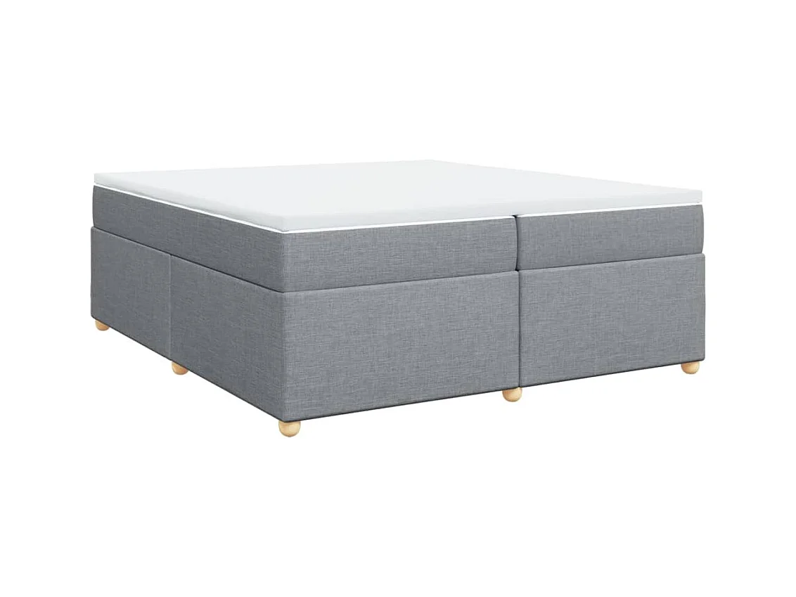 Boxspringbett mit Matratze Hellgrau 200x200 cm Stoff