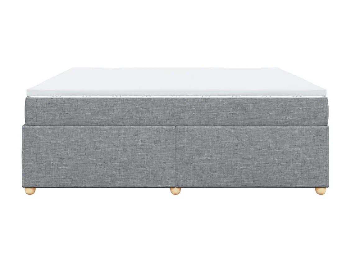 Boxspringbett mit Matratze Hellgrau 200x200 cm Stoff
