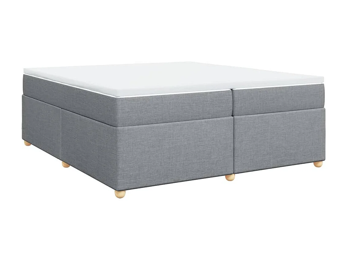 Boxspringbett mit Matratze Hellgrau 200x200 cm Stoff