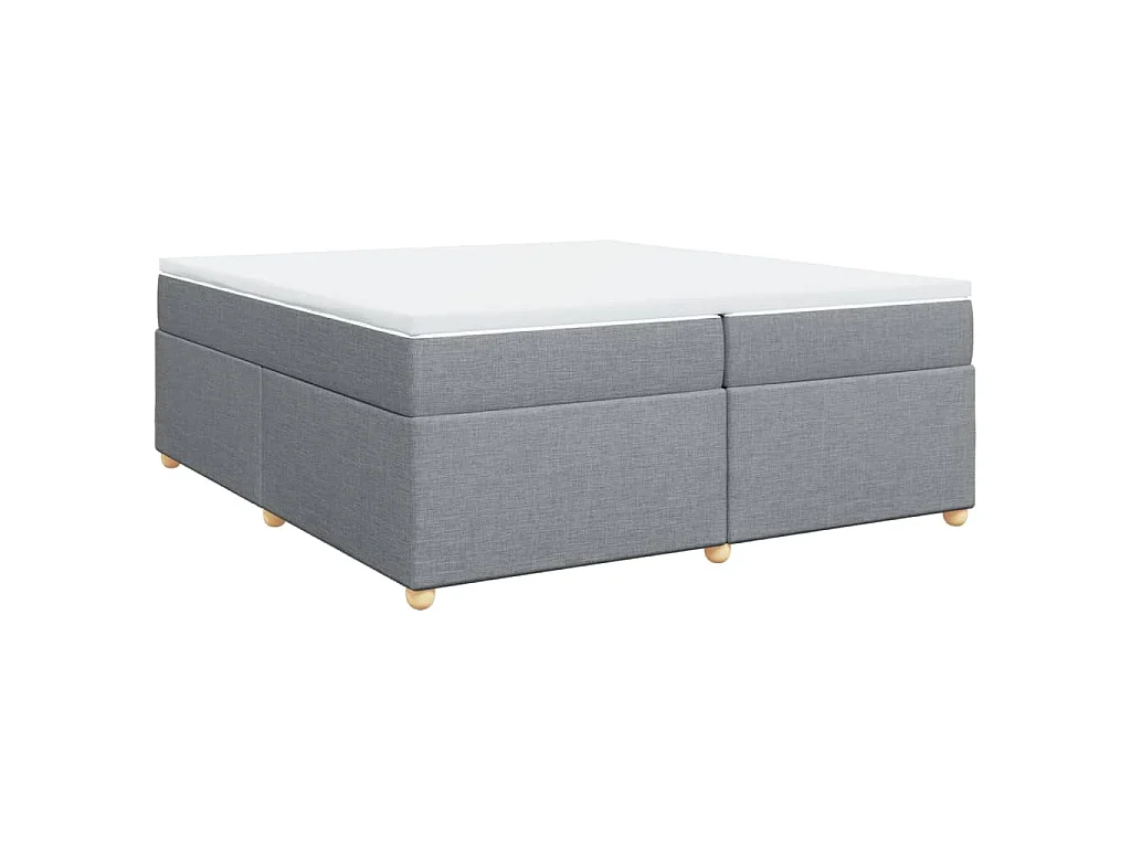 Boxspring met matras stof lichtgrijs 200x200 cm