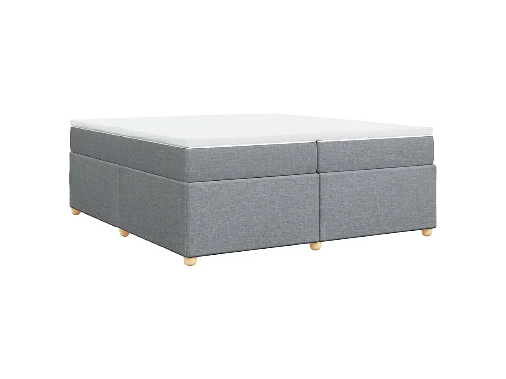 Boxspring met matras stof lichtgrijs 200x200 cm