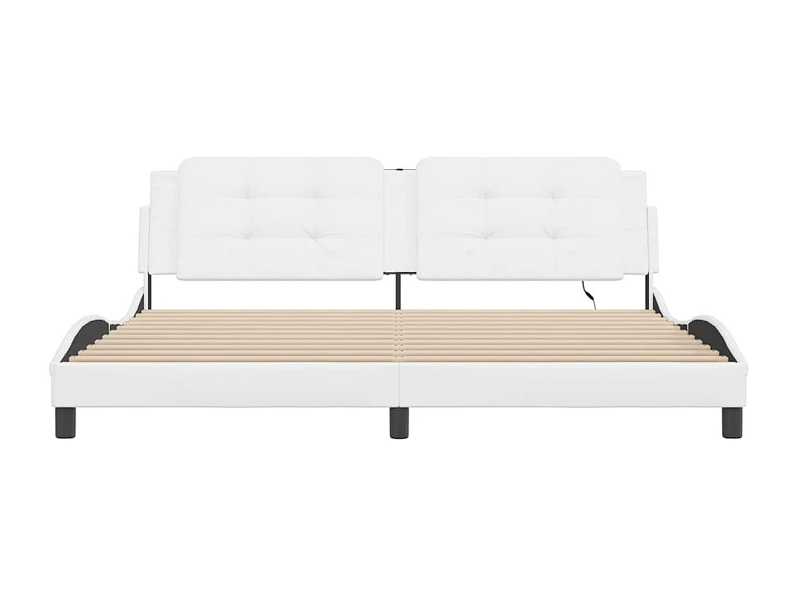 Bedframe met LED zonder matras "Zadar" wit 200x200 cm