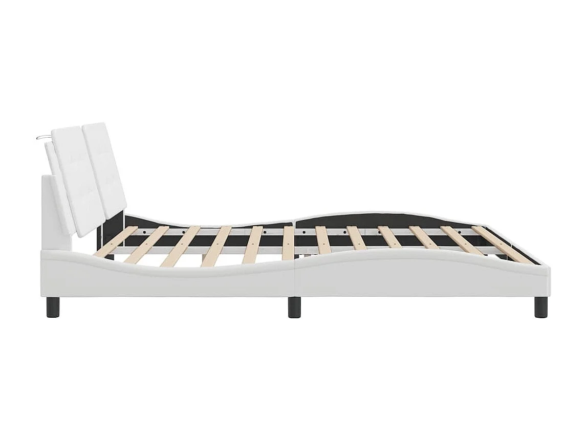 Bedframe met LED zonder matras "Zadar" wit 200x200 cm