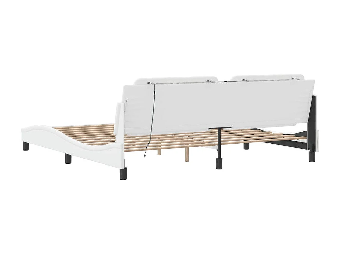 Bedframe met LED zonder matras "Zadar" wit 200x200 cm