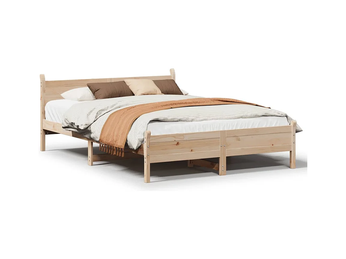 Letto senza Materasso 150x200 cm in Legno Massello di Pino