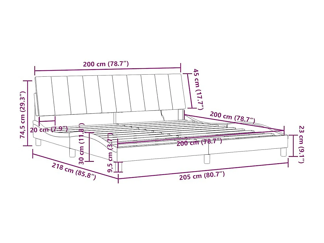 Giroletto con LED senza Materasso Hanko Verde Scuro 200x200 cm in Velluto