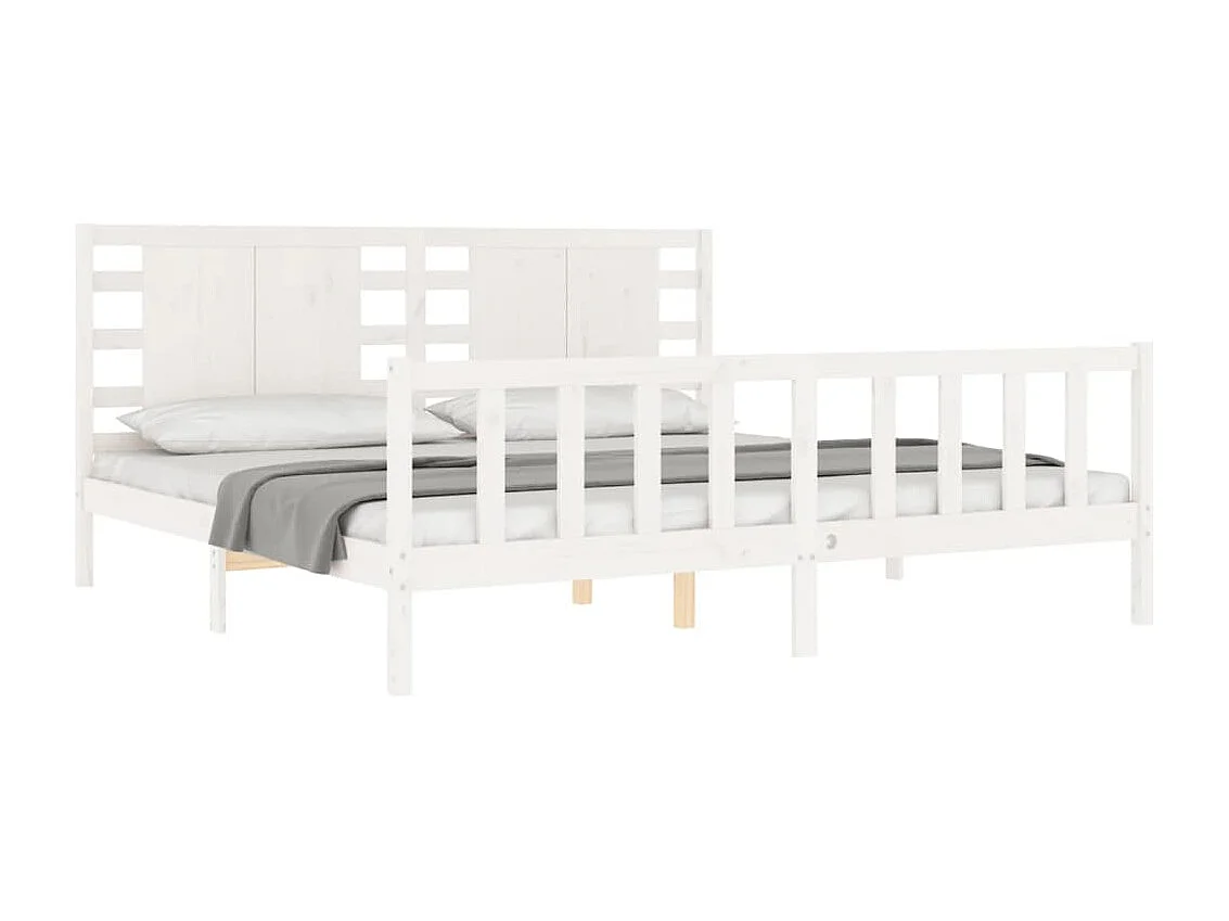 Bedframe zonder matras massief grenenhout wit 200x200 cm