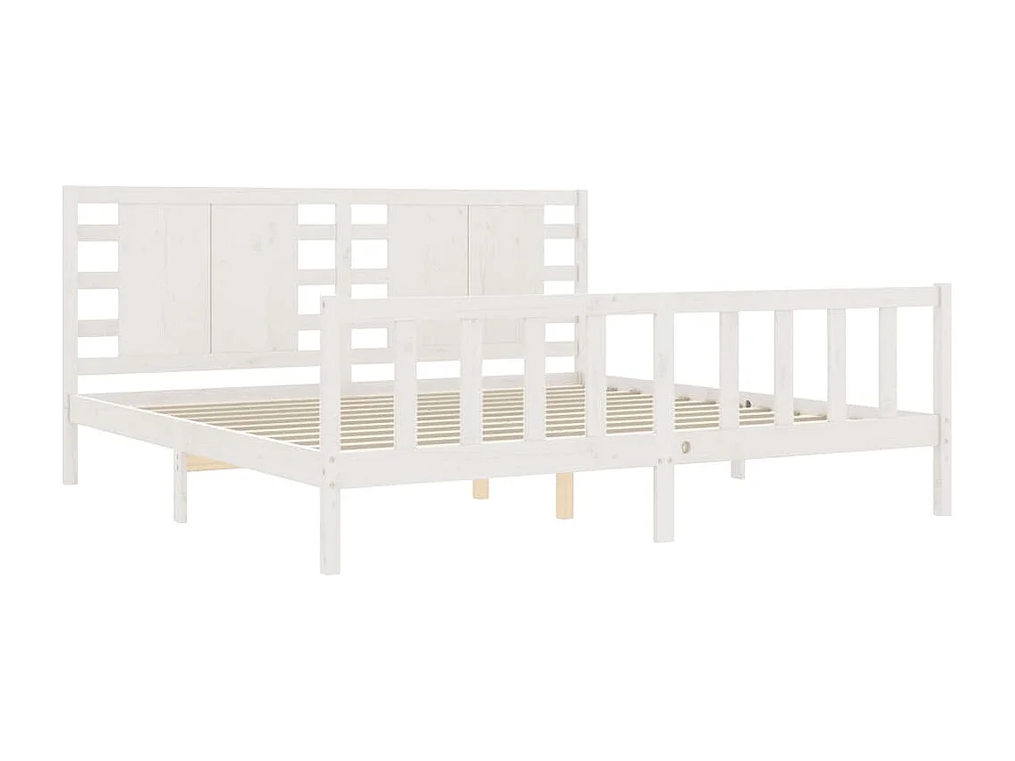 Bedframe zonder matras massief grenenhout wit 200x200 cm