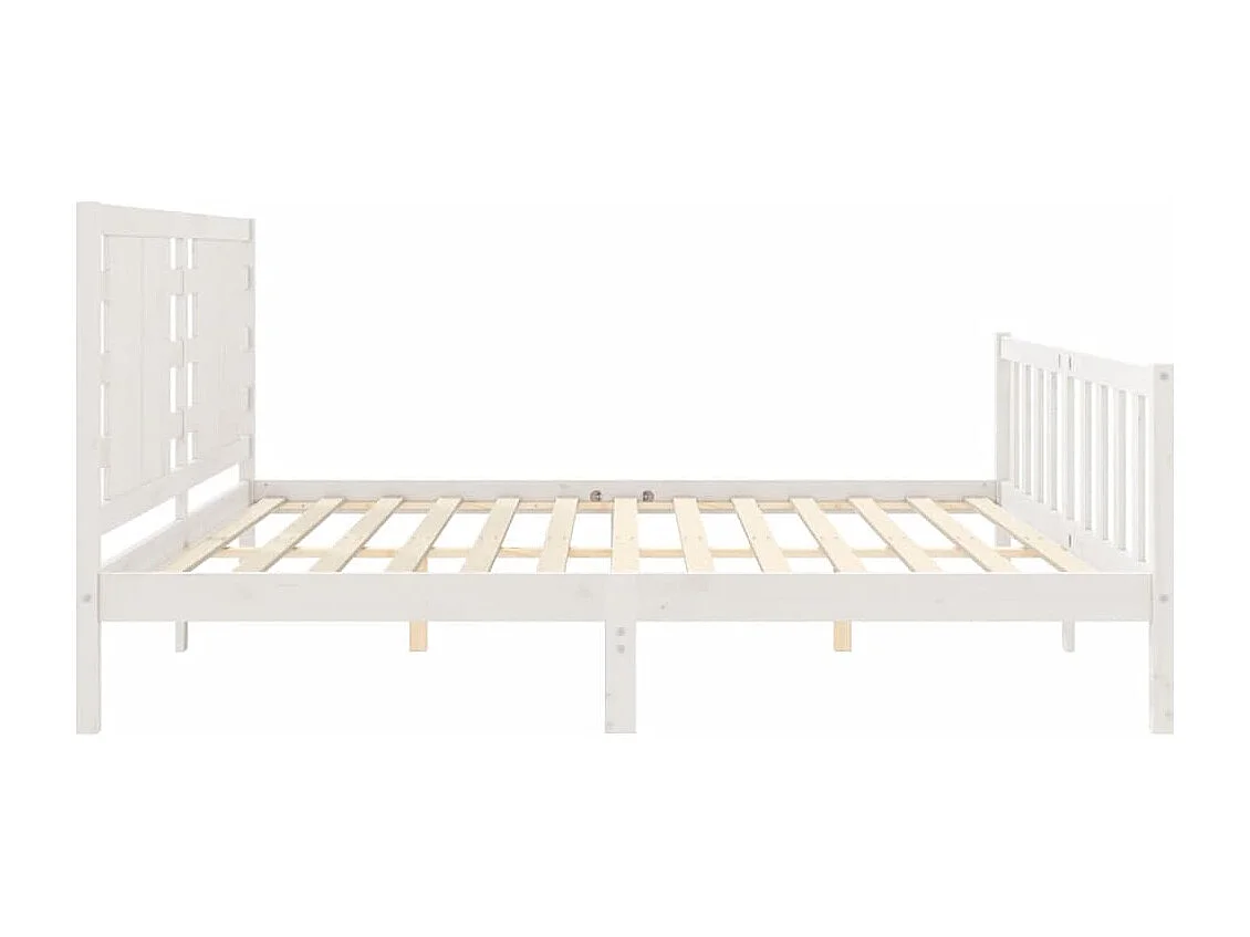 Bedframe zonder matras massief grenenhout wit 200x200 cm