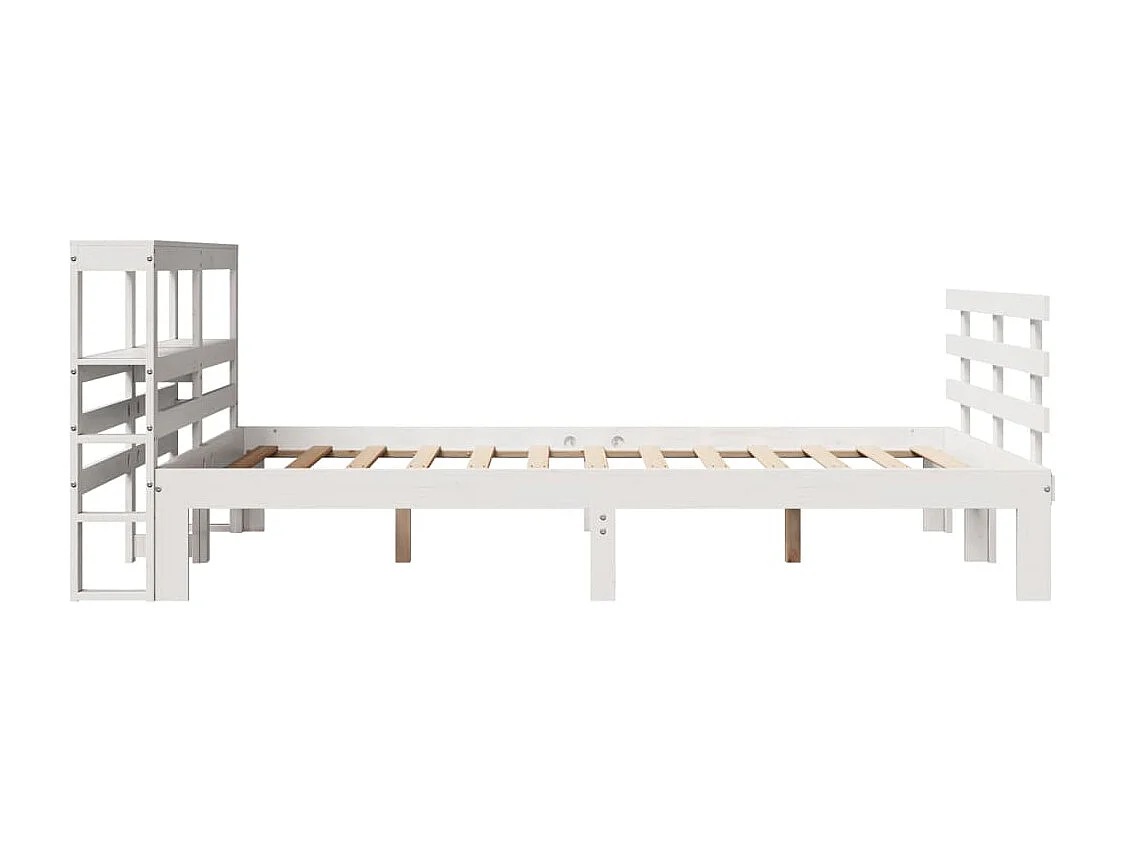 Estructura de cama con cabecero madera de pino blanco 150x200cm