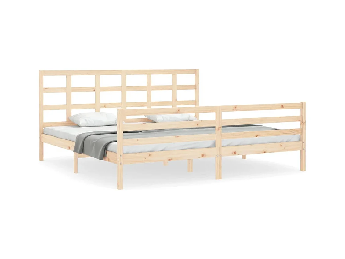Cadre de lit sans matelas 200x200 cm bois massif