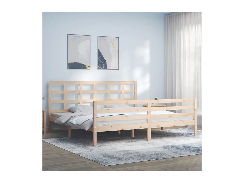 Cadre de lit sans matelas 200x200 cm bois massif