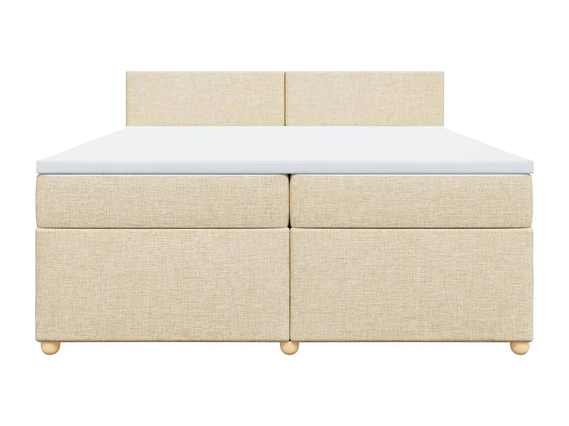 Giroletto a Molle con Materasso Crema 200x200 cm in Tessuto