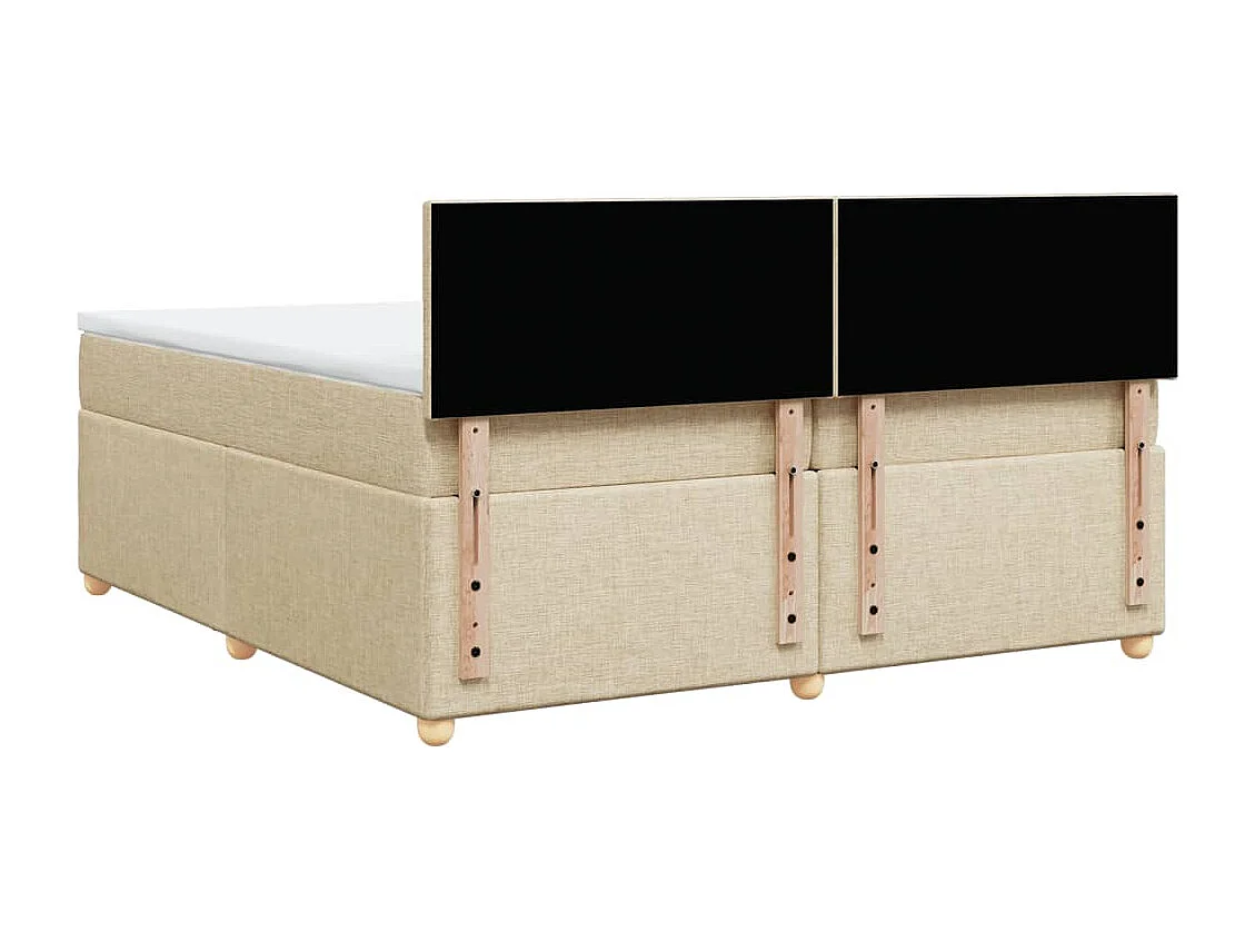 Giroletto a Molle con Materasso Crema 200x200 cm in Tessuto