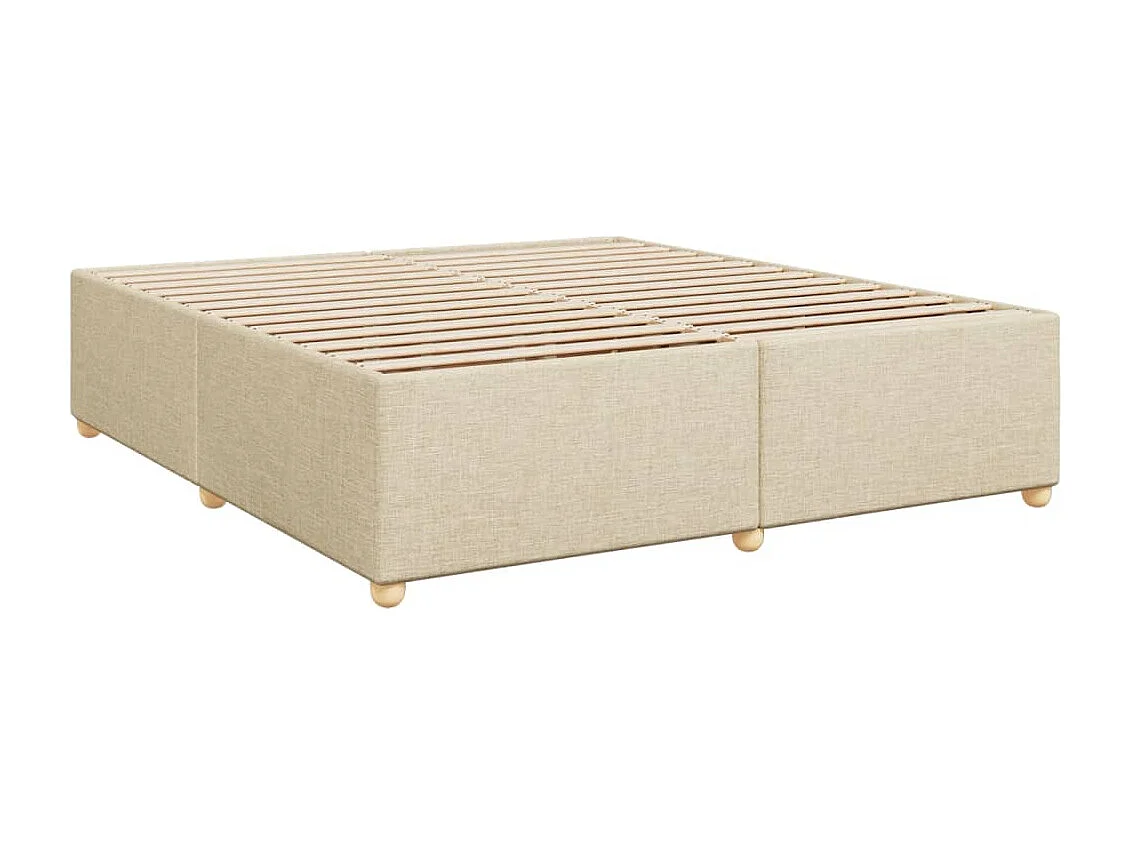 Giroletto a Molle con Materasso Crema 200x200 cm in Tessuto