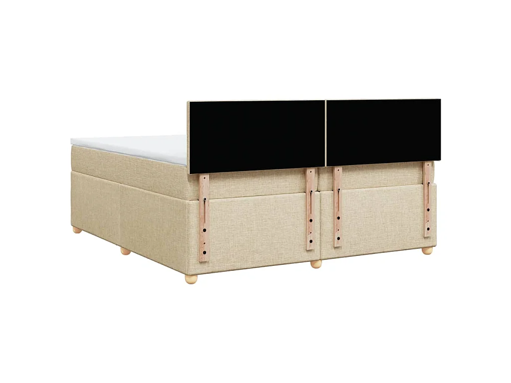 Boxspring met matras stof crèmekleurig 200x200 cm