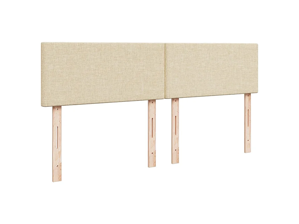 Boxspring met matras stof crèmekleurig 200x200 cm