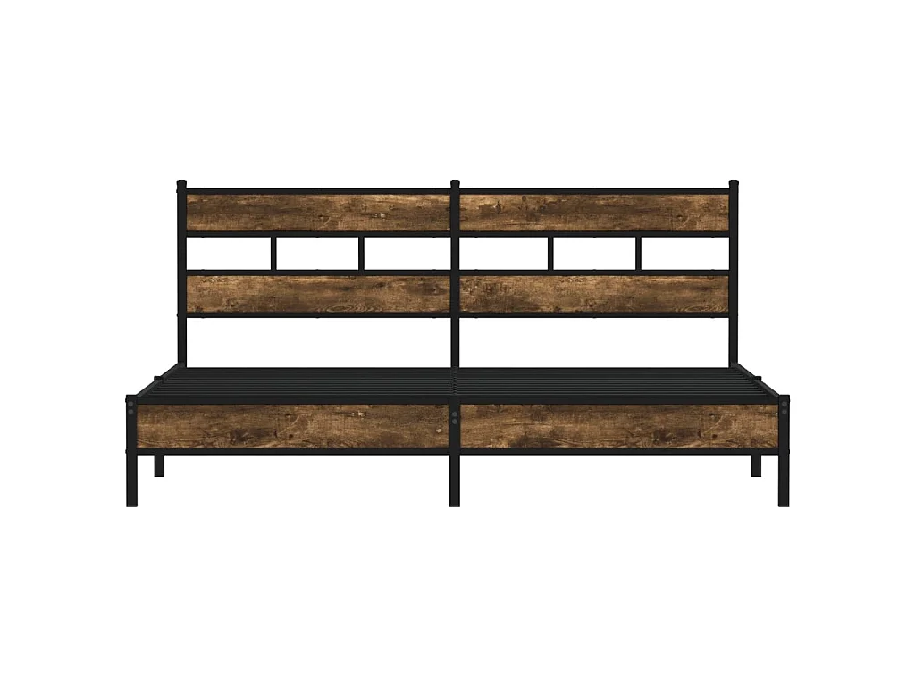 Cadre de lit en métal sans matelas chêne fumé 200x200 cm