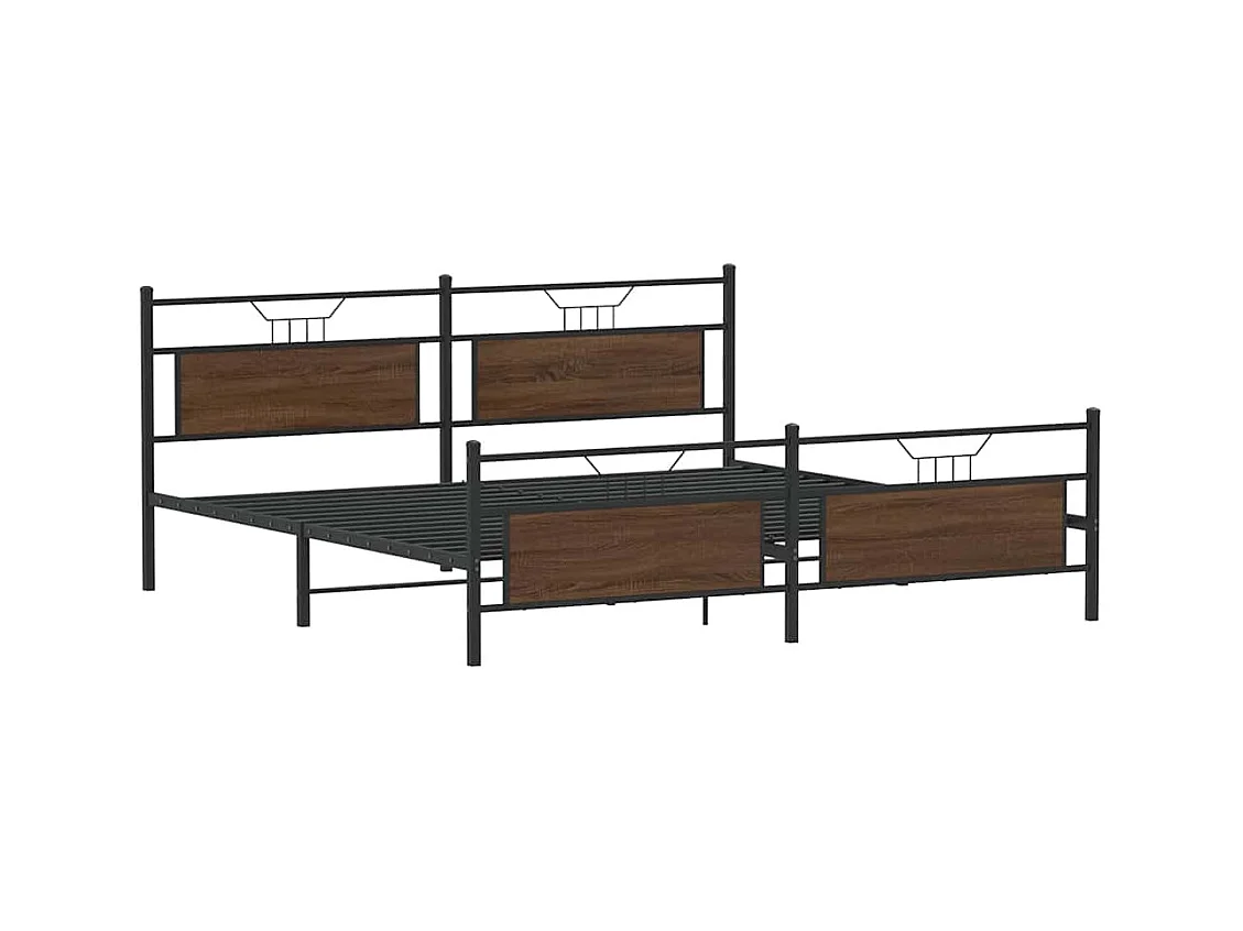 Bedframe zonder matras metaal bruin eikenkleurig 200x200 cm