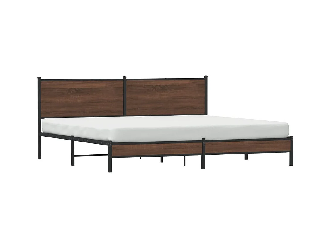 Cadre de lit en métal sans matelas chêne marron 200x200 cm